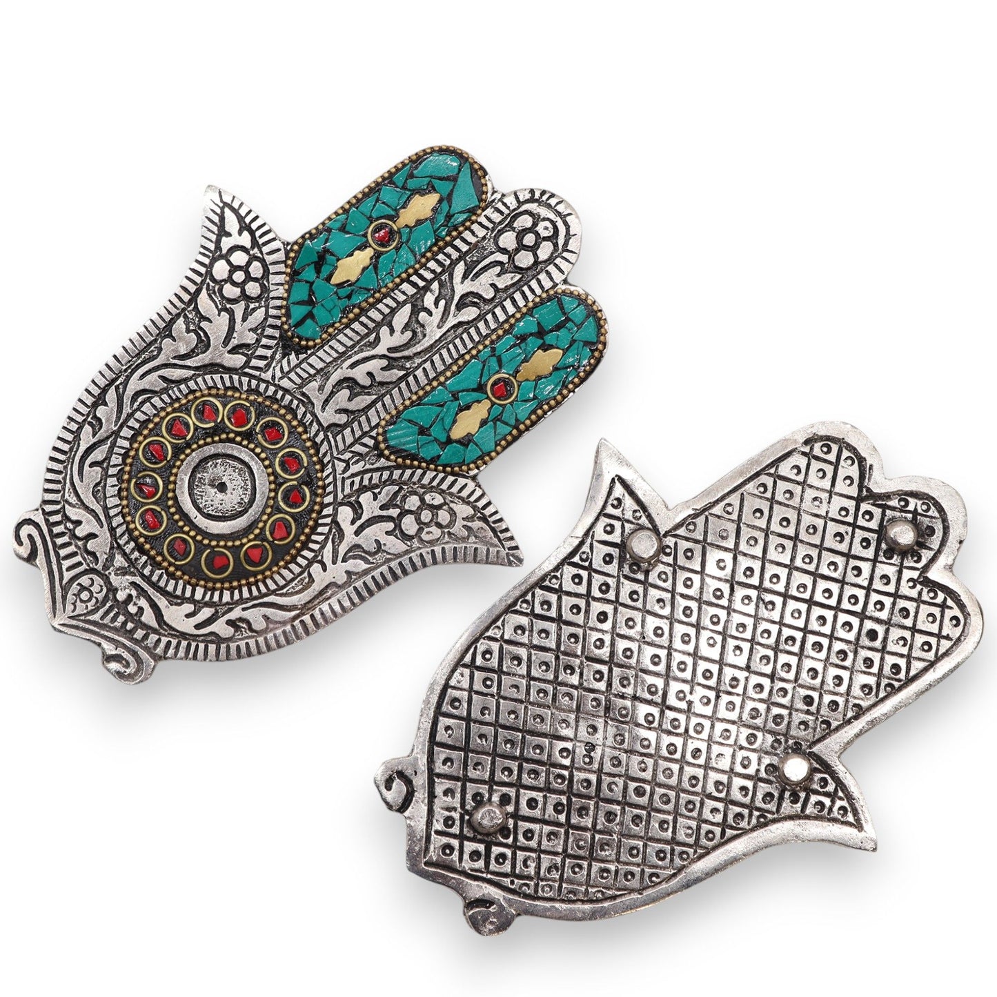 Grün Kleiner Hamsa Räucherhalter 13x5.5cm