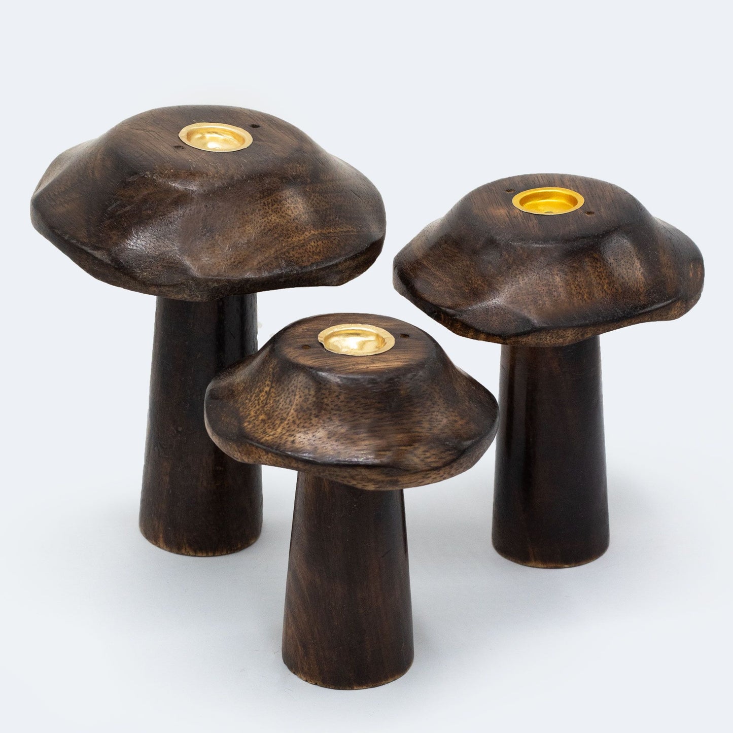 3er Set Flach Räucher Räucherkegel Pilze (13cm 12cm 11cm)