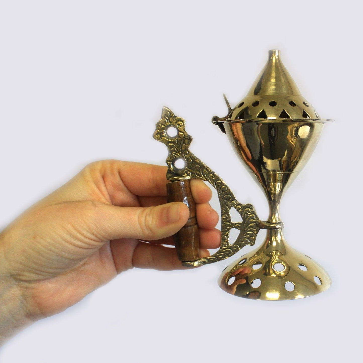 Großer Räucherkegelhalter mit Griff