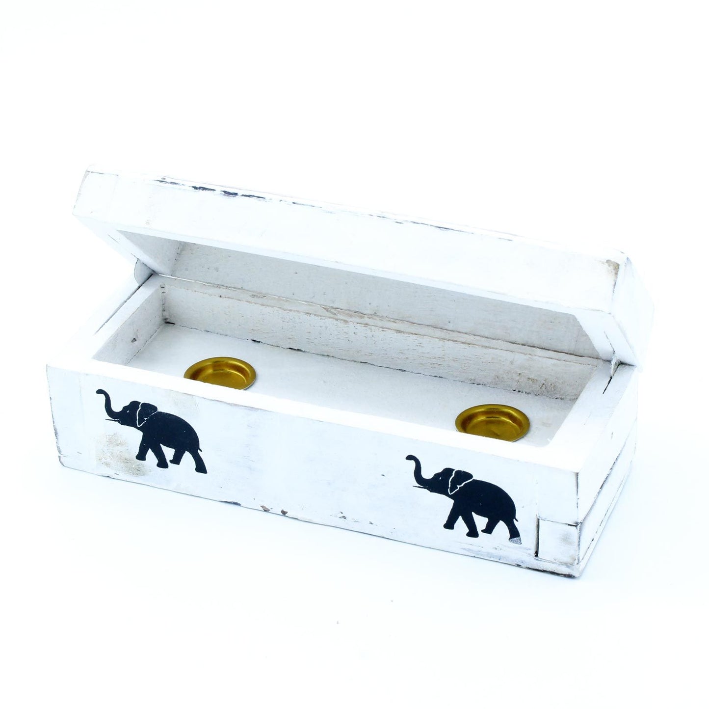 Weiß gekalkter Räucherhalter Räucherkegel Räucherbox 15 cm