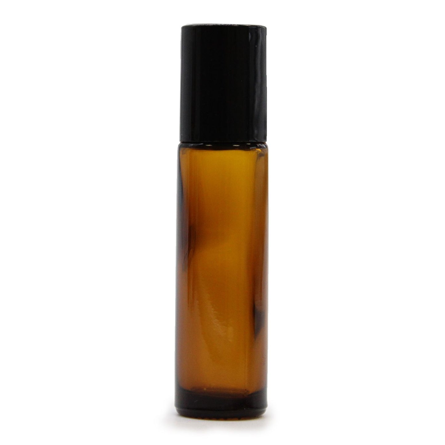 Braune Glas Roll-on Flasche 10 ml – mit Edelstahlkugel & schwarzem Schraubverschluss