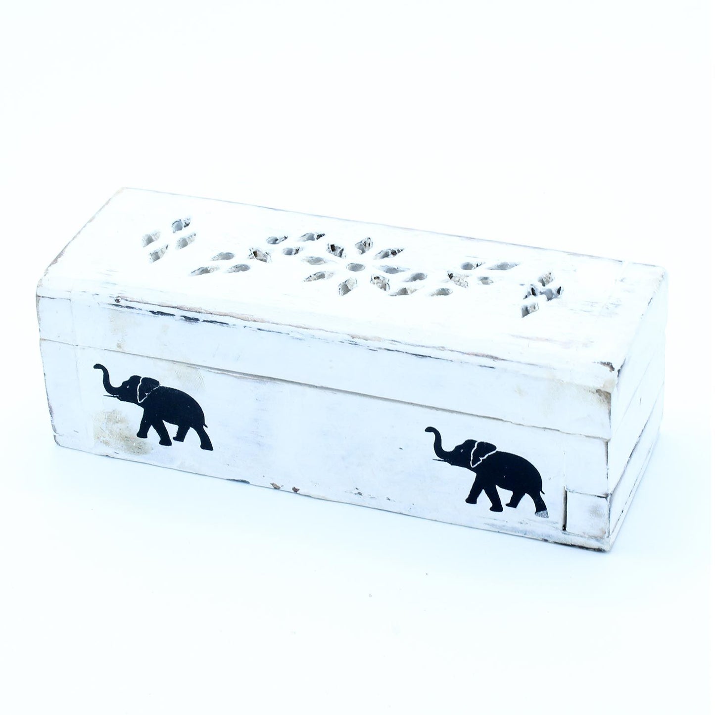 Weiß gekalkter Räucherhalter Räucherkegel Räucherbox 15 cm