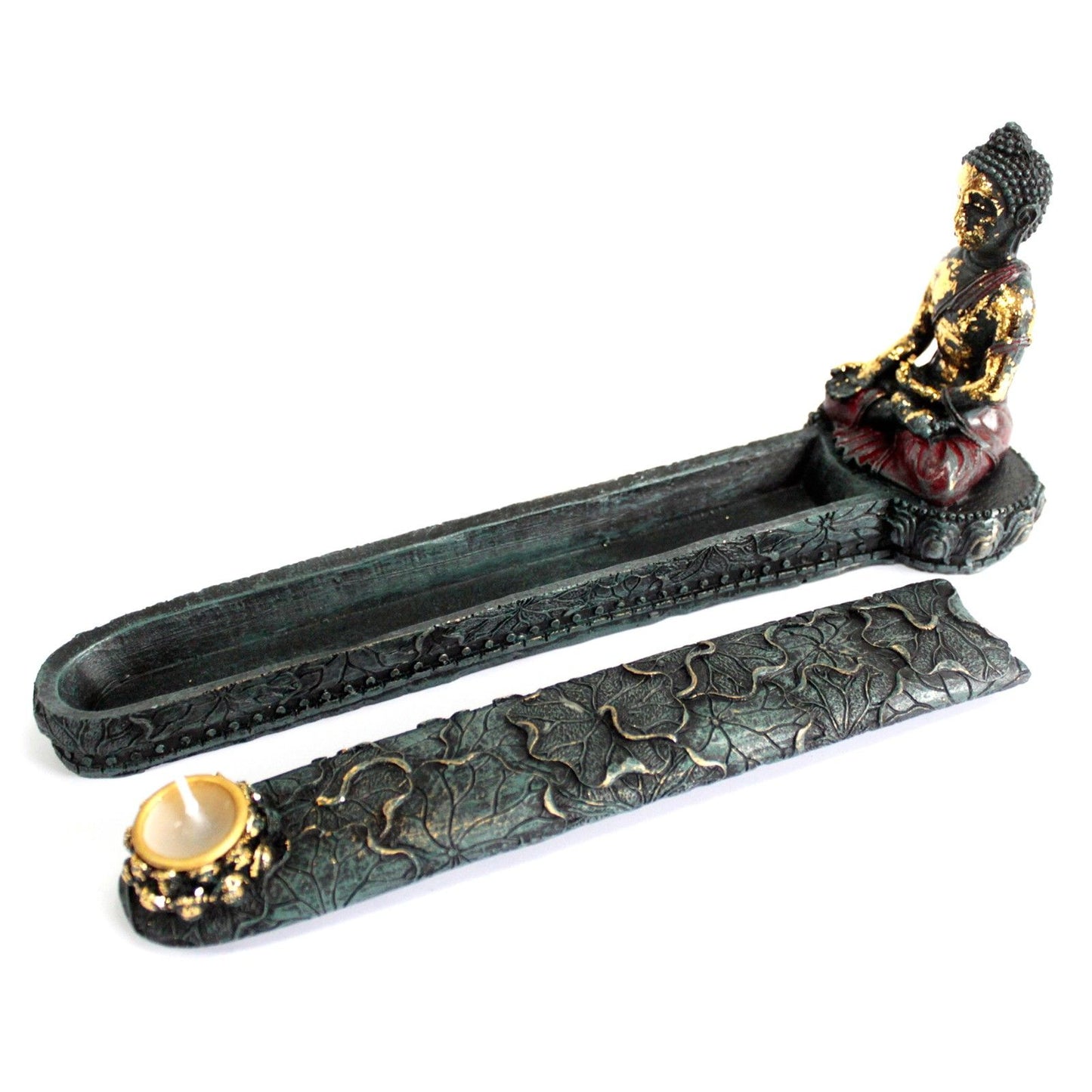 Antik Buddha Räuchergefäß mit Aufbewahrungsbox