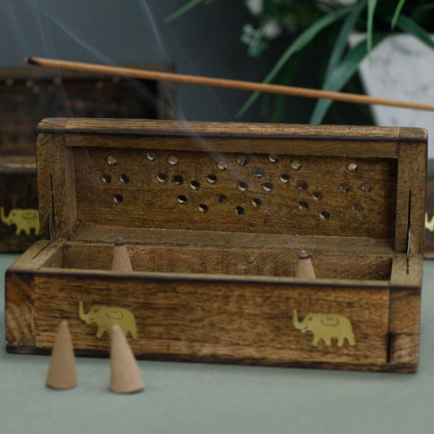 Räucher Räucherkegel Räucherbox 6" Mangoholz
