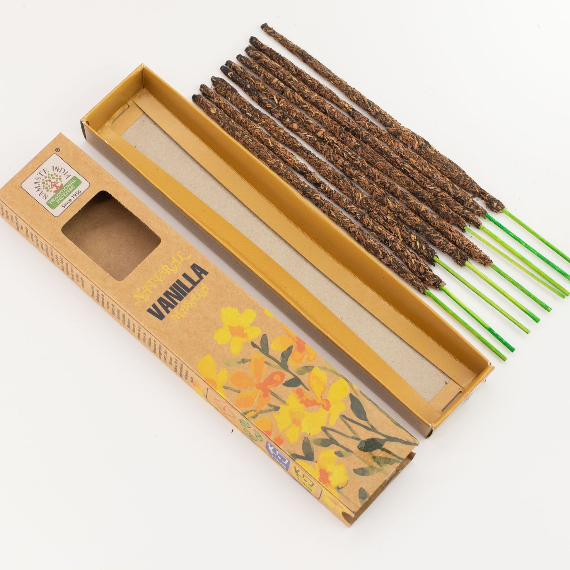 Natürliche botanische Masala Räucherstäbchen Vanille, Produktansicht 1