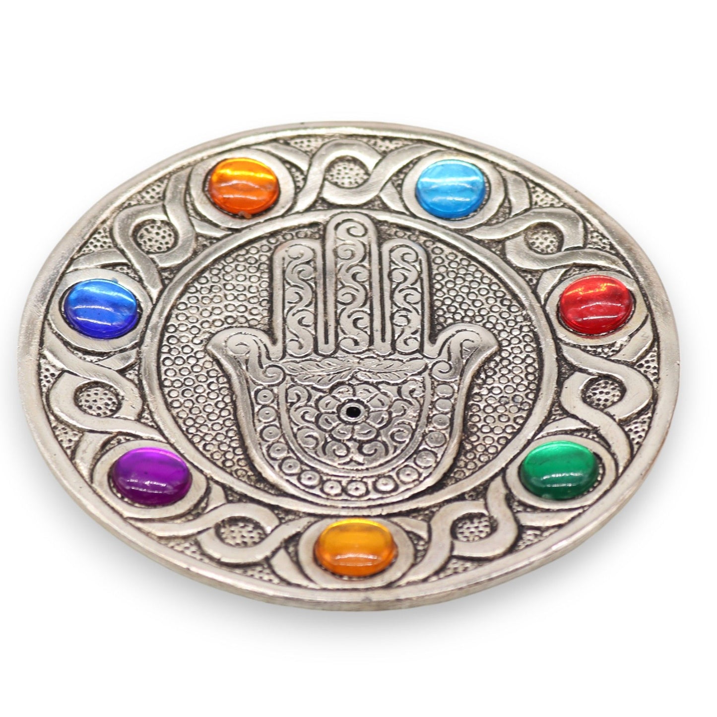 Sieben Chakra Hamsa Räucherhalter 11.5cm