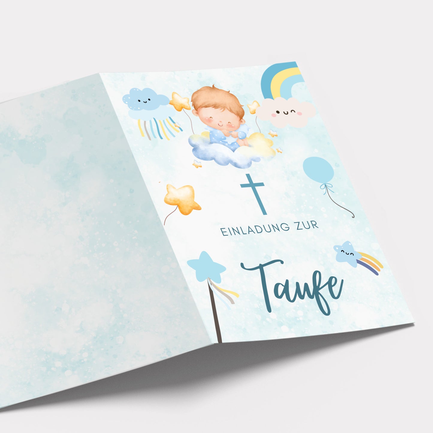 Taufkarte 10 Stk. Einladungskarte zur Taufe mit Umschlag
