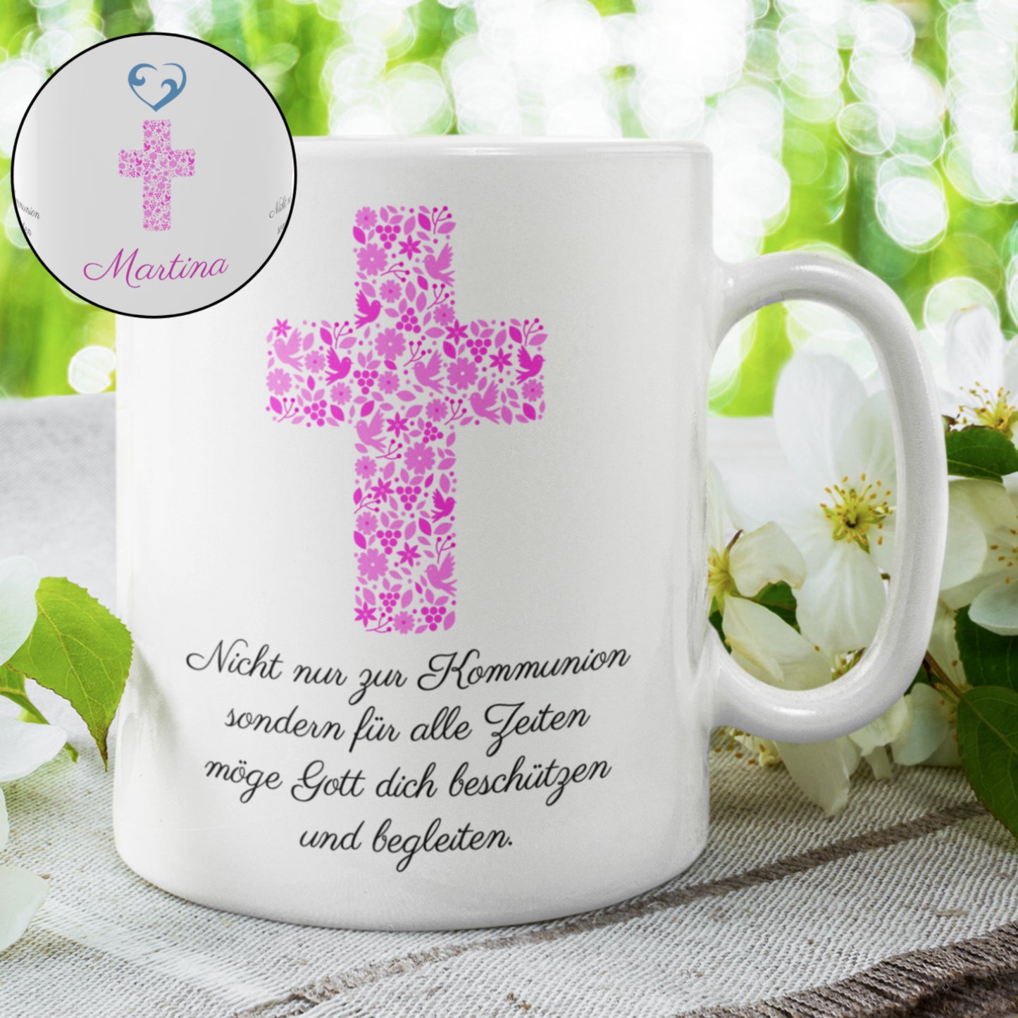 Tasse mit Name Kommunionsgeschenk für Mädchen Junge