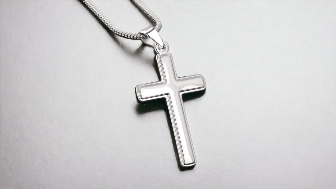 personalisierter Silber kreuz halskette für Taufe Kommunion oder Konfirmation