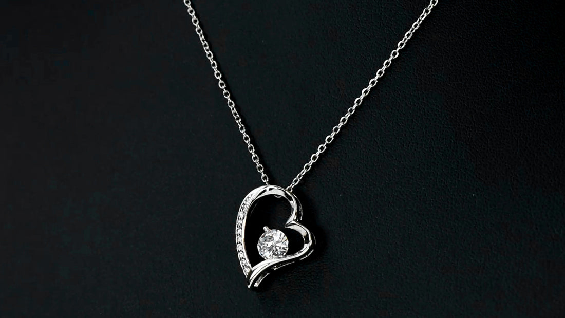 Liebe für ewigkeit personaliserter schmuck mit nachricht karte