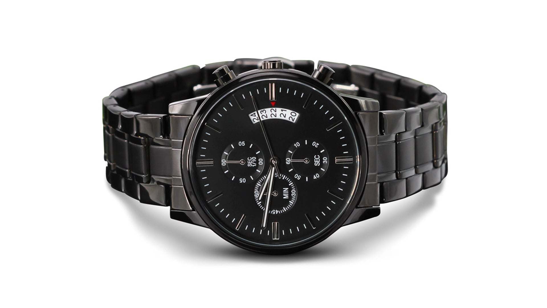 Video laden: Schwarz herren Armbanduhr mit Gravur. persünliches design, tolles Geschenke.