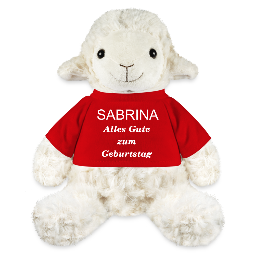 Personalisiertes Kuscheltier MiniFeet® Schaf Annika - Rot