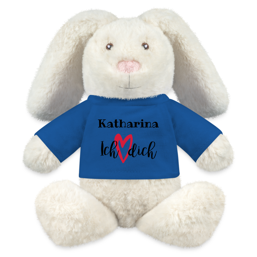 Personalisiertes Kuscheltier Hase - Königsblau