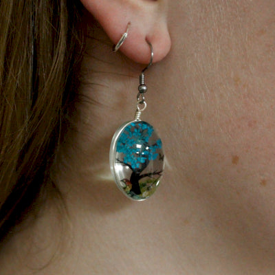 Schmuckset Lebensbaum mit echten Lavendelblüten