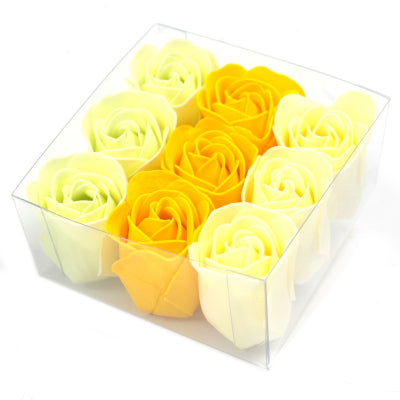Geschenkset mit 9 Seifenblumen Frühlingsrosen
