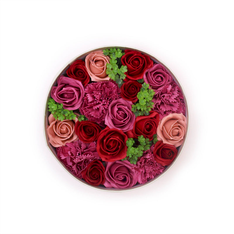 Runde Seifenblumen Geschenkbox Vintage Rosen