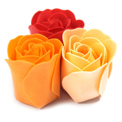 Geschenkbox mit 9 Seifenblumen Pfirsichfarbene Rosen