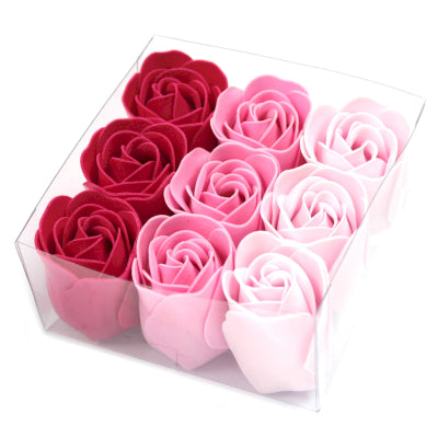 Geschenkset mit 9 Seifenblumen Rosa Roses