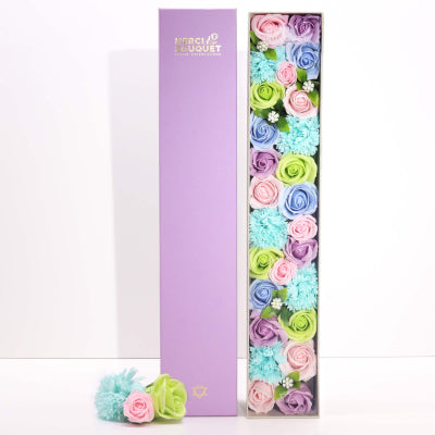 Extralange Seifenblumen Geschenkbox Babyglück Blaus