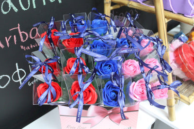 Einzelne Seifenrose Blaue Rose