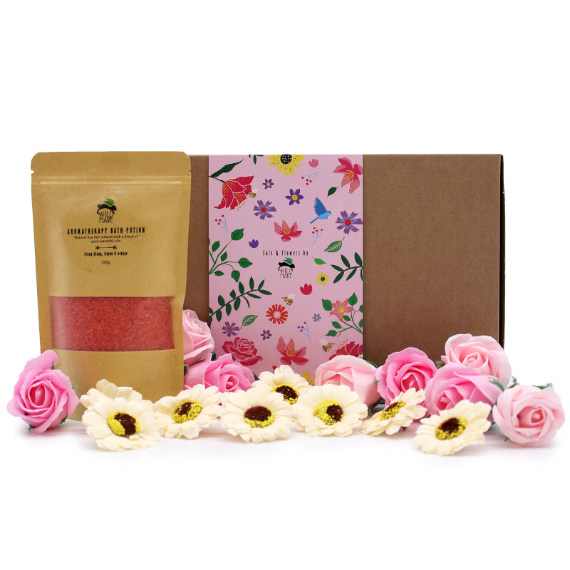 Wild Hare Badesalz und Blüten Geschenkset Leidenschaft