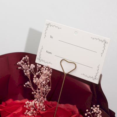 Großer Seifenblumenstrauß Rote Rosen mit Grußkarte Ewige Liebe