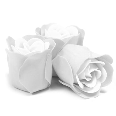 Herz Geschenkbox mit 3 Seifenblumen Weiß
