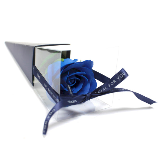 Einzelne Seifenrose Blaue Rose
