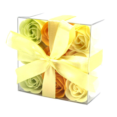 Geschenkset mit 9 Seifenblumen Lavendelrosen