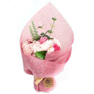 Stehender Seifenblumenstrauß Rosa