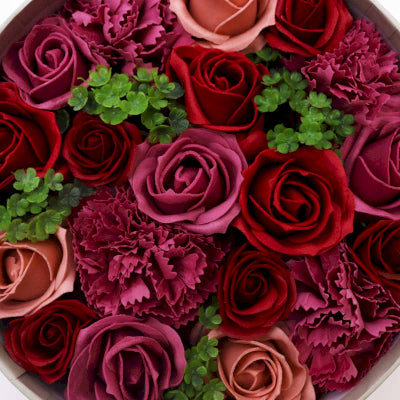 Runde Seifenblumen Geschenkbox Vintage Rosen