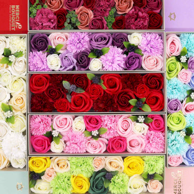 Lange Seifenblumen Geschenkbox Babyglück Rosas