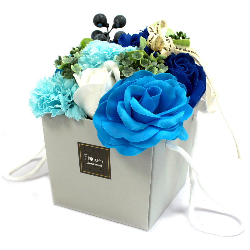 Seifenblumenstrauß Hochzeitsblau
