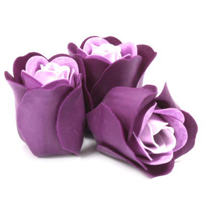 Herz Geschenkbox mit 3 Seifenblumen Lavendelrosen