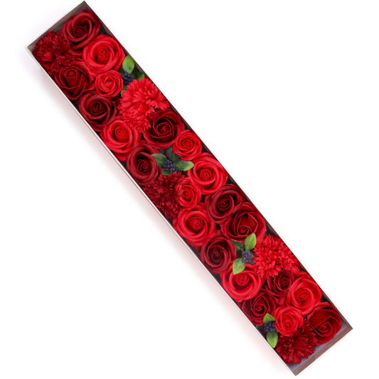 Extralange Seifenblumen Geschenkbox Klassische rote Rosen