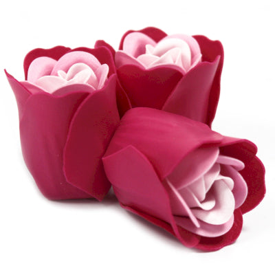Herz Geschenkbox mit 3 Seifenblumen Rosa Rosen