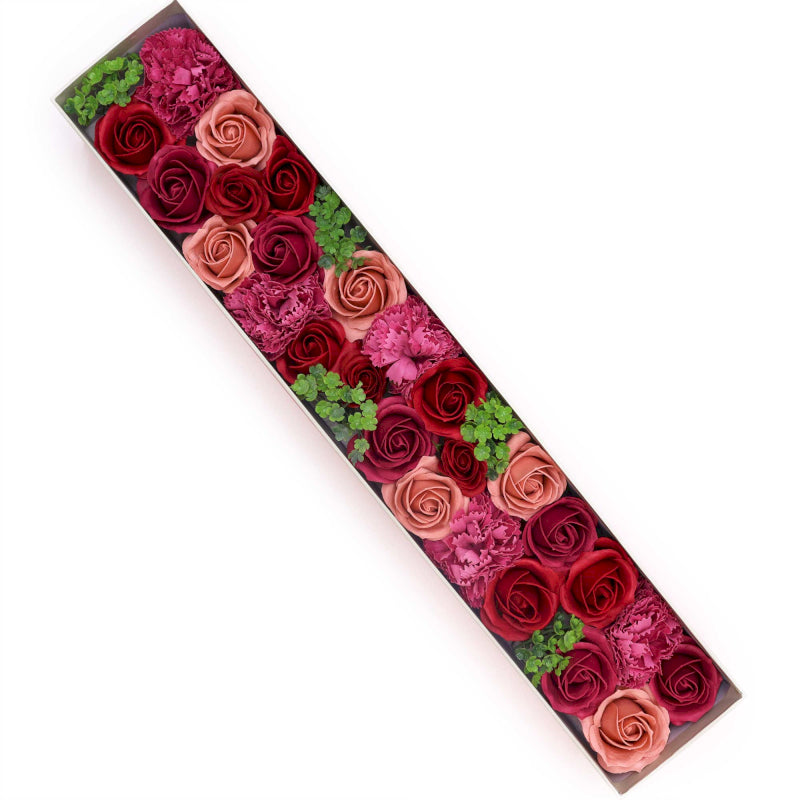 Extralange Seifenblumen Geschenkbox Vintage Rosen