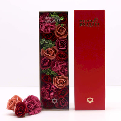 Lange Seifenblumen Geschenkbox Vintage Rosen
