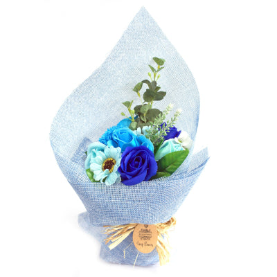 Stehender Seifenblumenstrauß Blau